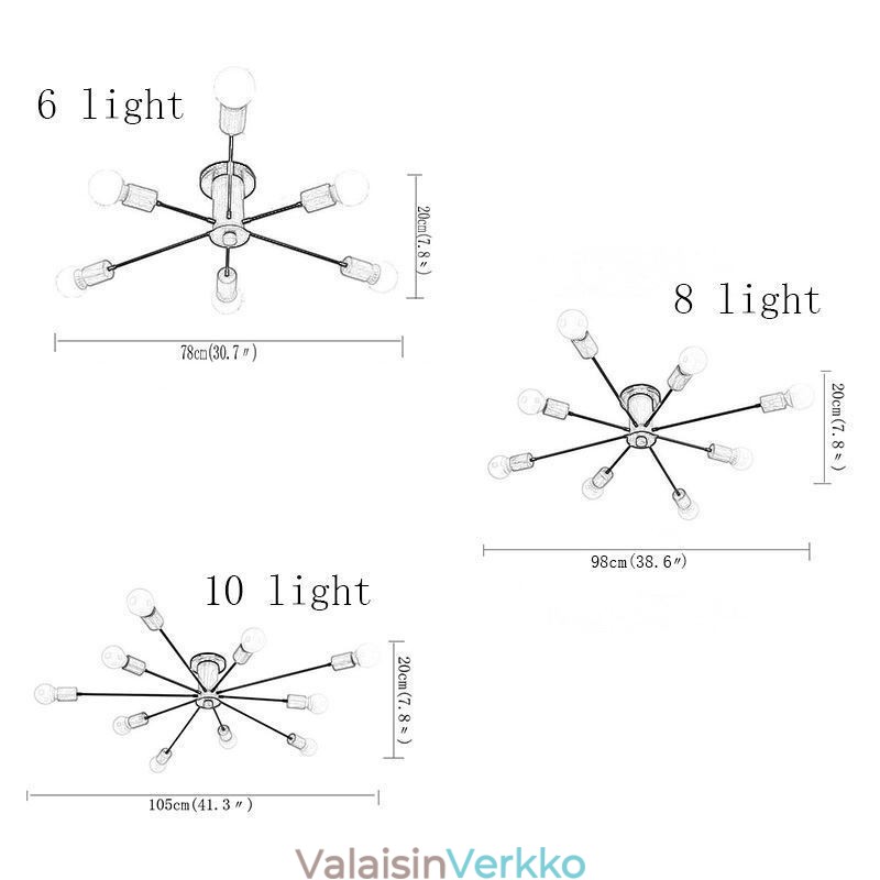 Moderni Magic Beans Flush Mount Wood Branch kattokruunu