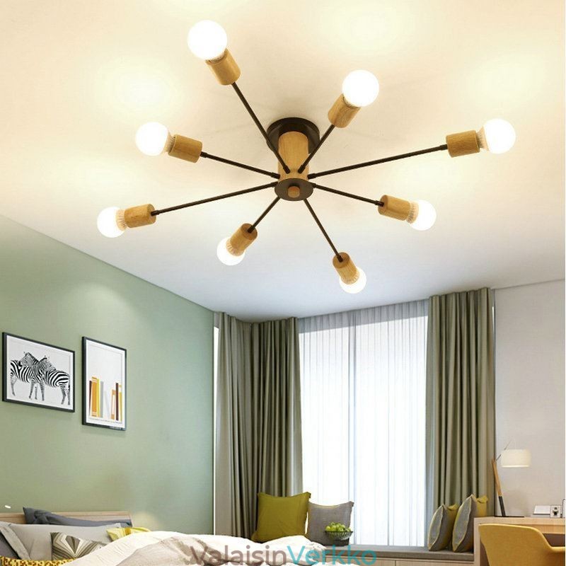 Moderni Magic Beans Flush Mount Wood Branch kattokruunu