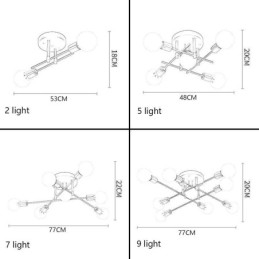 Simple Magic Beans uppoasennettava ristikkäinen kattovalo