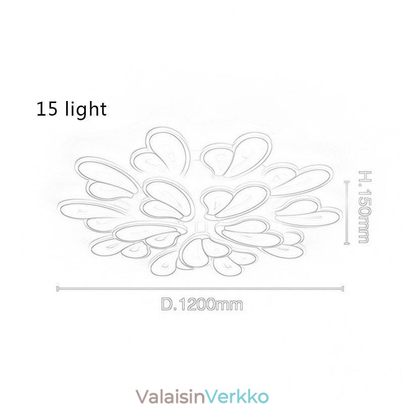 Moderni yksinkertainen uppoasennettava akryyliterälehden muotoinen kattovalaisin