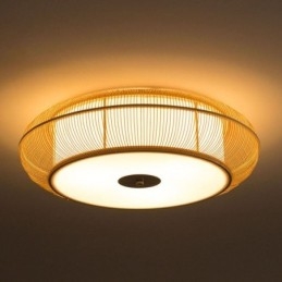 Kiinalainen erityinen Bamboo Flush Mount Luova japanilainen pyöreä kattovalo