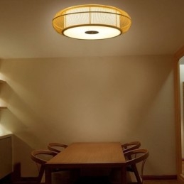 Kiinalainen erityinen Bamboo Flush Mount Luova japanilainen pyöreä kattovalo