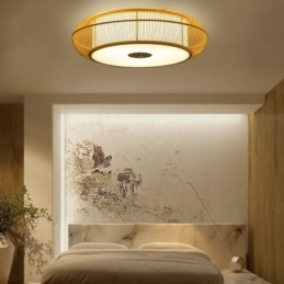 Kiinalainen erityinen Bamboo Flush Mount Luova japanilainen pyöreä kattovalo