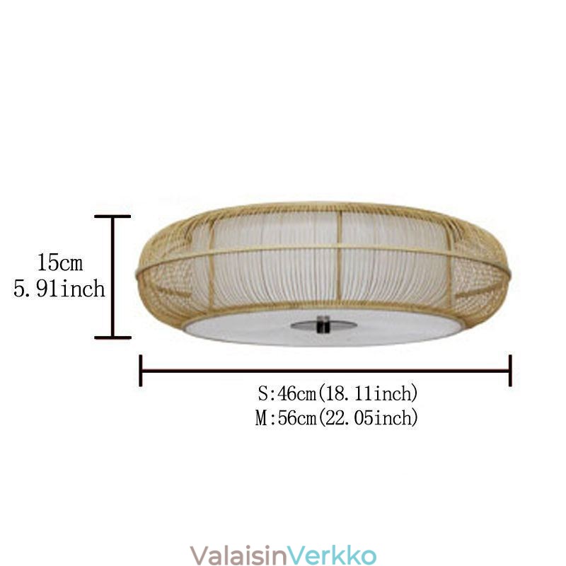 Kiinalainen erityinen Bamboo Flush Mount Luova japanilainen pyöreä kattovalo