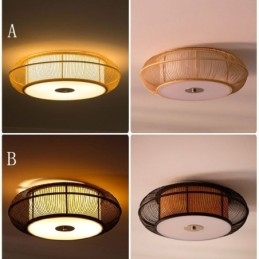 Kiinalainen erityinen Bamboo Flush Mount Luova japanilainen pyöreä kattovalo