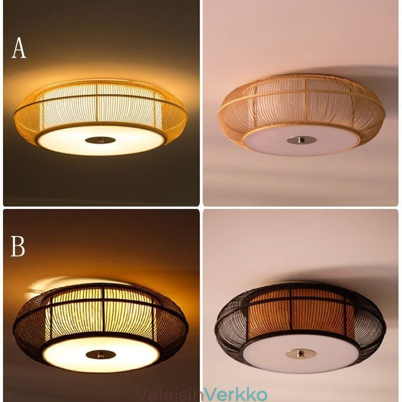 Kiinalainen erityinen Bamboo Flush Mount Luova japanilainen pyöreä kattovalo