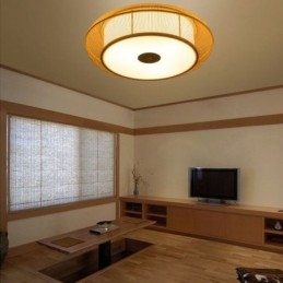 Kiinalainen erityinen Bamboo Flush Mount Luova japanilainen pyöreä kattovalo