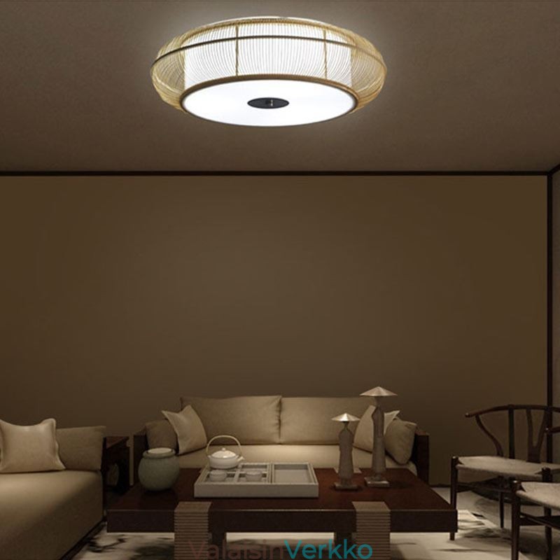 Kiinalainen erityinen Bamboo Flush Mount Luova japanilainen pyöreä kattovalo