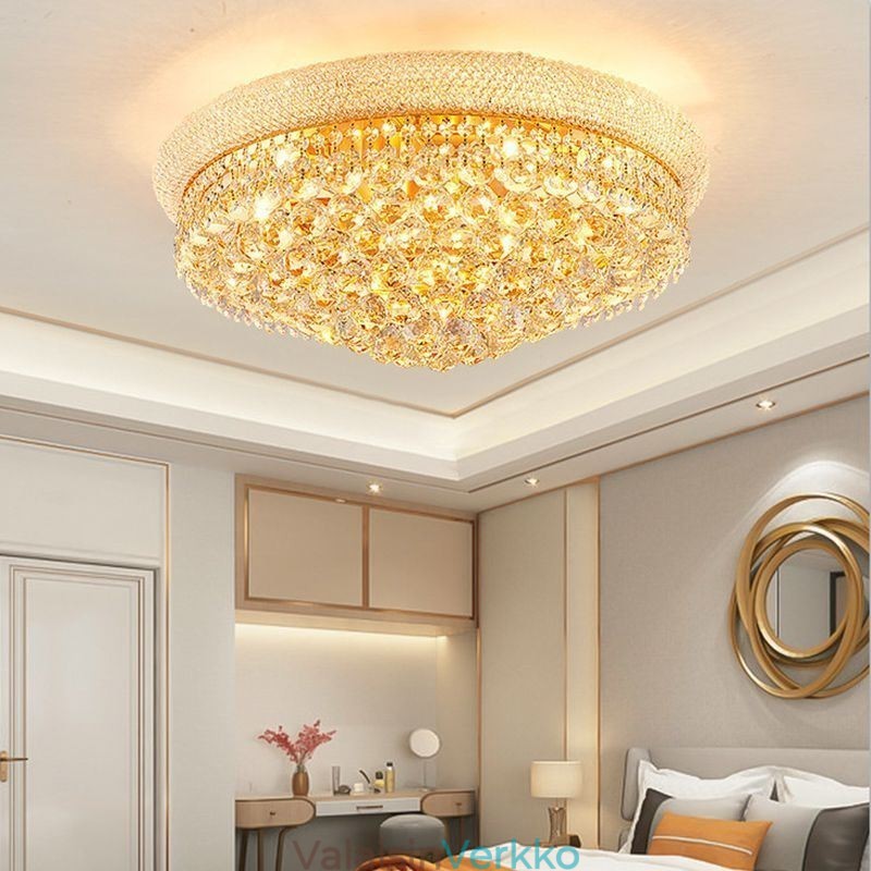 European Flush Mount Light Ylellinen kristallikattovalaisin