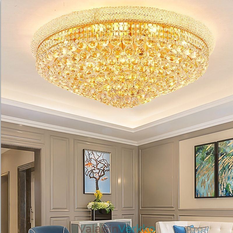 European Flush Mount Light Ylellinen kristallikattovalaisin