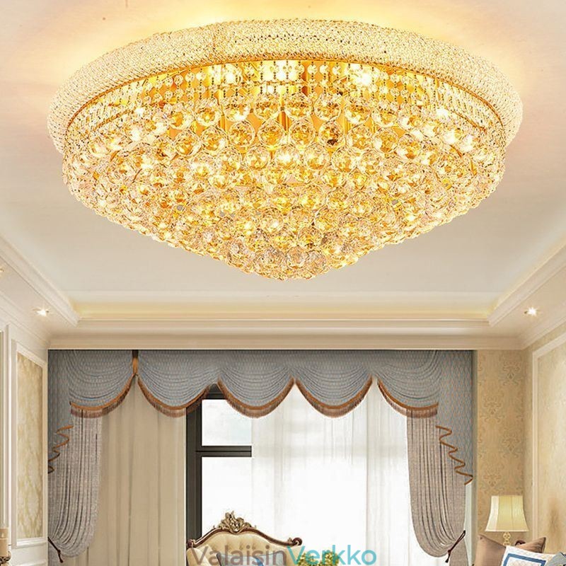 European Flush Mount Light Ylellinen kristallikattovalaisin