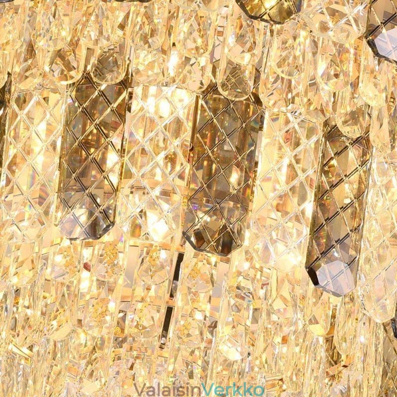 Crystal Flush Mount Double Layer Pyöreä Ylellinen koristeellinen kattovalaisin 80cm