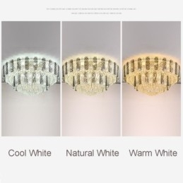 Crystal Flush Mount Double Layer Pyöreä Ylellinen koristeellinen kattovalaisin 80cm