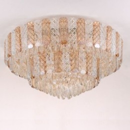 Crystal Flush Mount Double Layer Pyöreä Ylellinen koristeellinen kattovalaisin 80cm