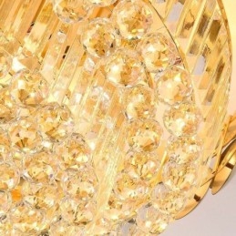 Crystal Flush Mount Pyöreä galvanoitu kultainen Ylellinen koristeellinen kattovalaisin 80 cm