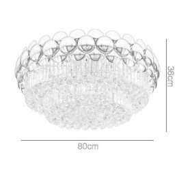 Crystal Flush Mount Pyöreä galvanoitu kultainen Ylellinen koristeellinen kattovalaisin 80 cm