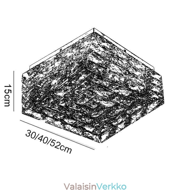 Crystal kattovalaisin uppoasennus kolme väriä himmennettävissä