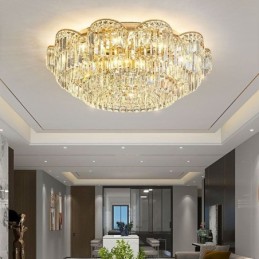 Crystal Flush Mount Ylellinen pyöreä Crystal Decoration kattovalaisin