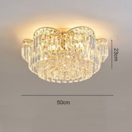 Crystal Flush Mount Ylellinen pyöreä Crystal Decoration kattovalaisin