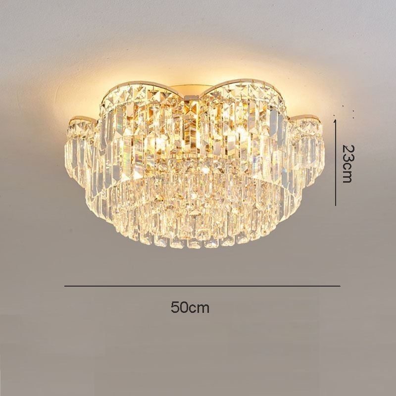 Crystal Flush Mount Ylellinen pyöreä Crystal Decoration kattovalaisin