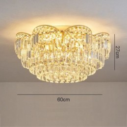 Crystal Flush Mount Ylellinen pyöreä Crystal Decoration kattovalaisin