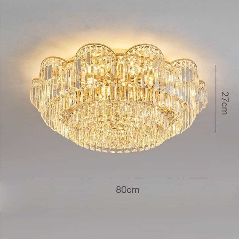 Crystal Flush Mount Ylellinen pyöreä Crystal Decoration kattovalaisin