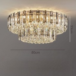 Crystal Flush Mount Savunharmaa Pyöreä Crystal Decoration Kattovalo