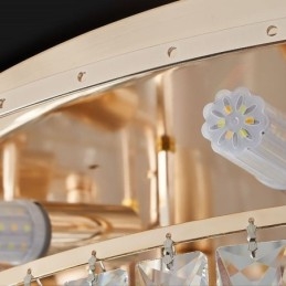 Crystal Flush Mount Savunharmaa Pyöreä Crystal Decoration Kattovalo