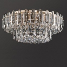 Crystal Flush Mount Savunharmaa Pyöreä Crystal Decoration Kattovalo