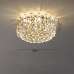Ylellinen Crystal Flush Mount Pyöreä Crystal Decoration kattovalaisin