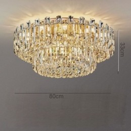 Ylellinen Crystal Flush Mount Pyöreä Crystal Decoration kattovalaisin
