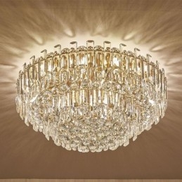 Ylellinen Crystal Flush Mount Pyöreä Crystal Decoration kattovalaisin