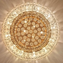 Ylellinen Crystal Flush Mount Pyöreä Crystal Decoration kattovalaisin