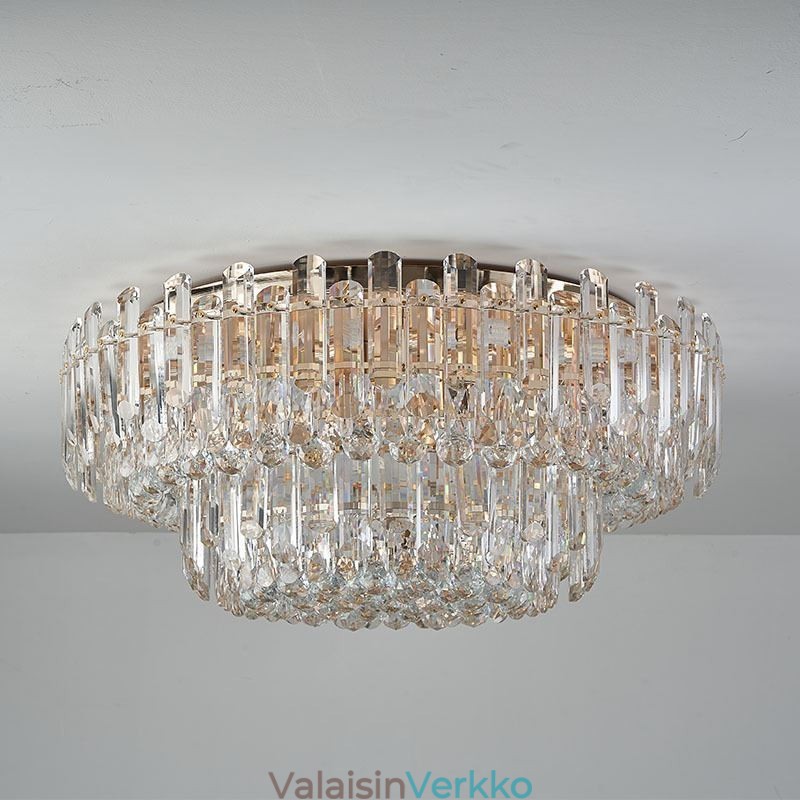 Ylellinen Crystal Flush Mount Pyöreä Crystal Decoration kattovalaisin