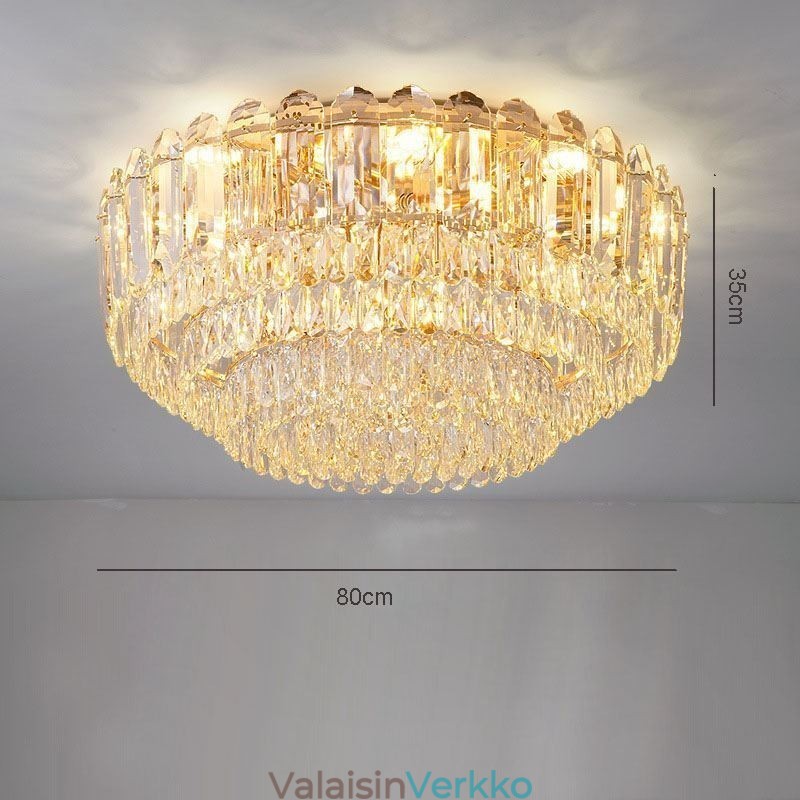 Crystal Flush Mount Pyöreät Crystal Decoration Kattovalaisimet
