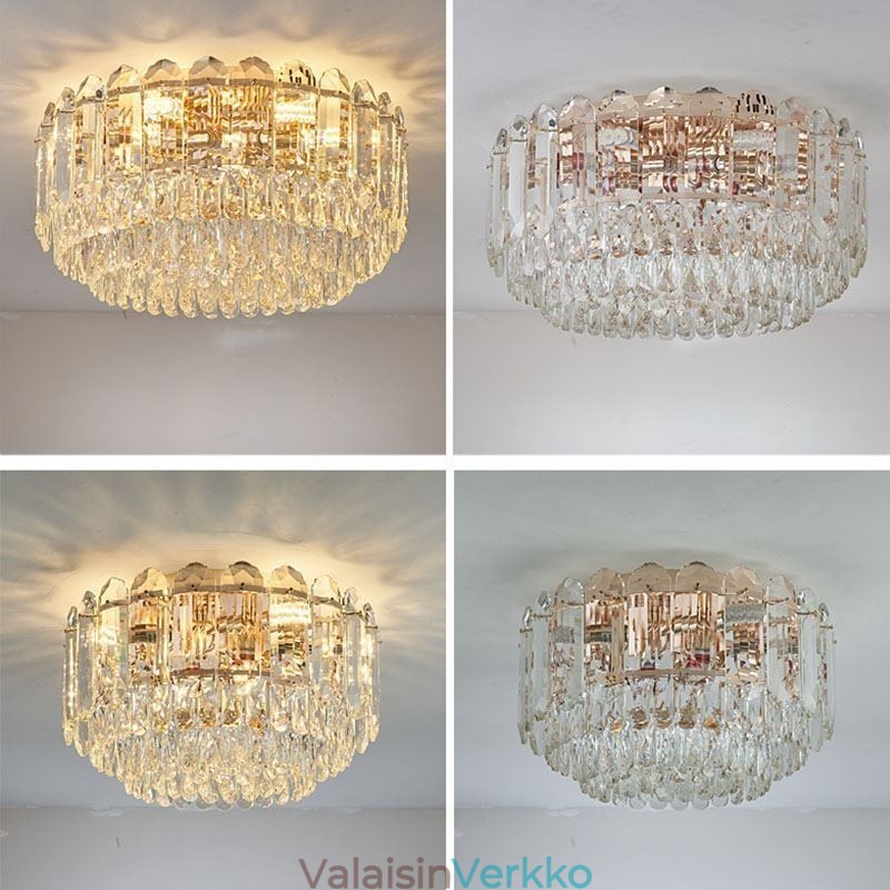 Crystal Flush Mount Pyöreät Crystal Decoration Kattovalaisimet