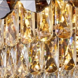 Crystal Flush Mount Savunharmaa Pyöreä Crystal Decoration Kattovalaisin