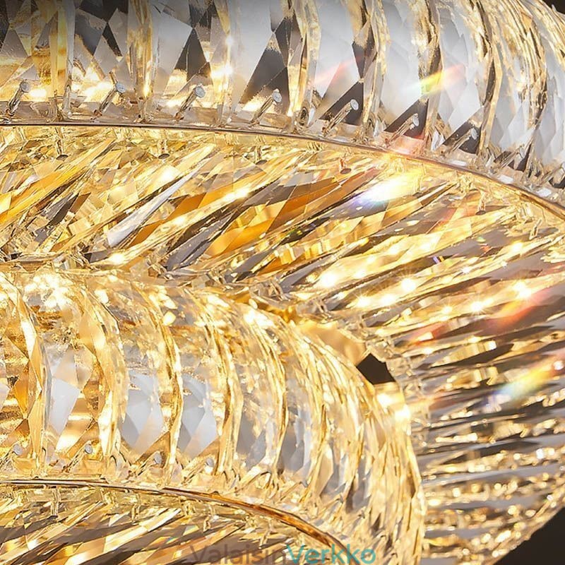 Crystal Flush Mount Pyöreä Crystal Decoration kattovalaisin