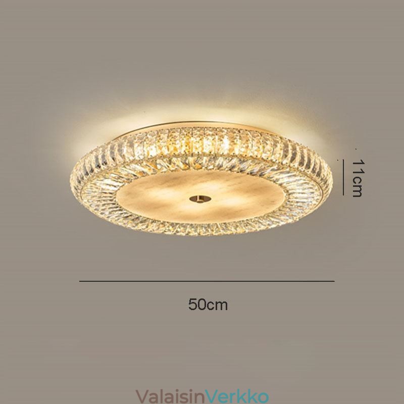 Crystal Flush Mount Pyöreä Crystal Decoration kattovalaisin