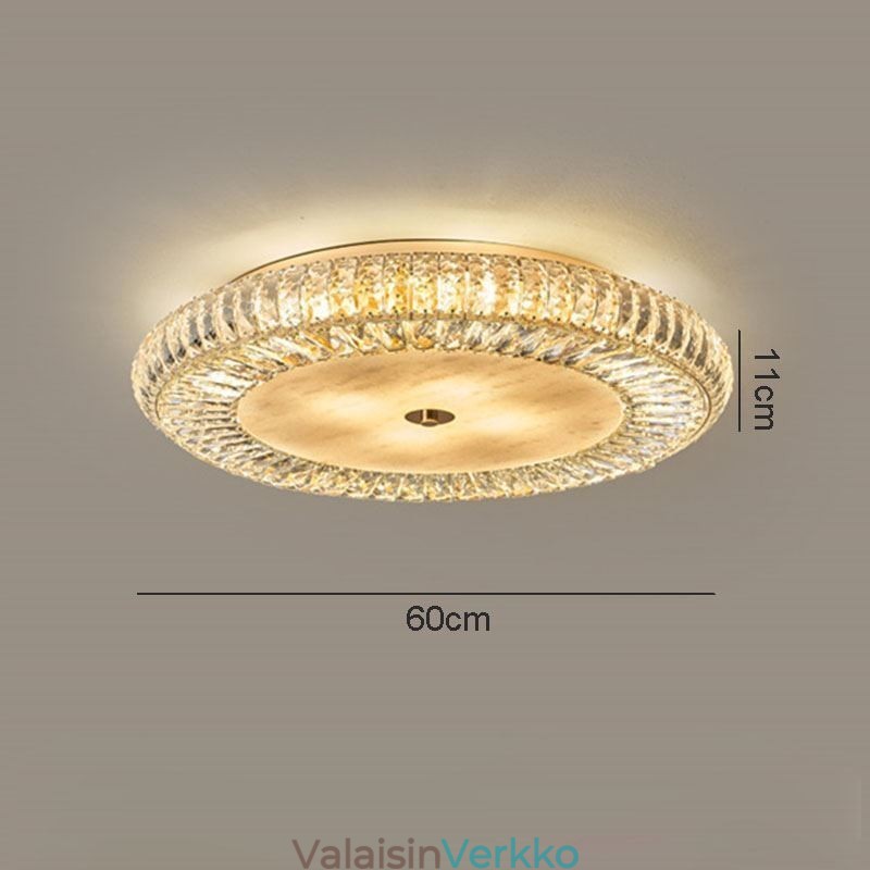 Crystal Flush Mount Pyöreä Crystal Decoration kattovalaisin