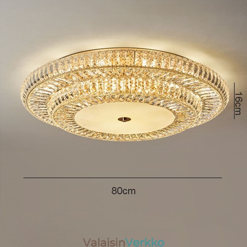 Crystal Flush Mount Pyöreä Crystal Decoration kattovalaisin