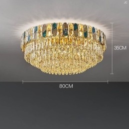 Crystal Flush Mount Pyöreä Crystal Decoration Katto Light Crystal Shell lampunvarjostin