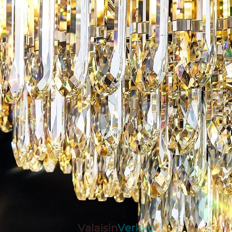 Crystal Flush Mount Pyöreä Crystal Decoration Katto Light Crystal Shell lampunvarjostin