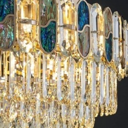 Crystal Flush Mount Pyöreä Crystal Decoration Katto Light Crystal Shell lampunvarjostin