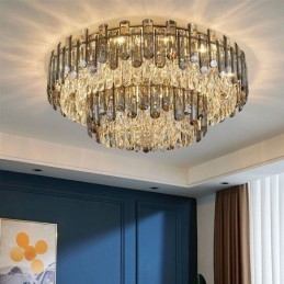 Crystal Flush Mount Yksinkertainen moderni pyöreä kattovalo ruokailuvalaisin