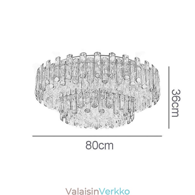 Crystal Flush Mount Yksinkertainen moderni pyöreä kattovalo ruokailuvalaisin