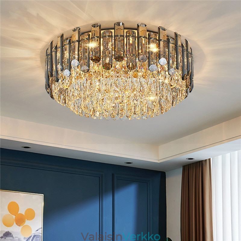 Crystal Ceiling Light Yksinkertainen moderni pyöreä upotettava koristevalo