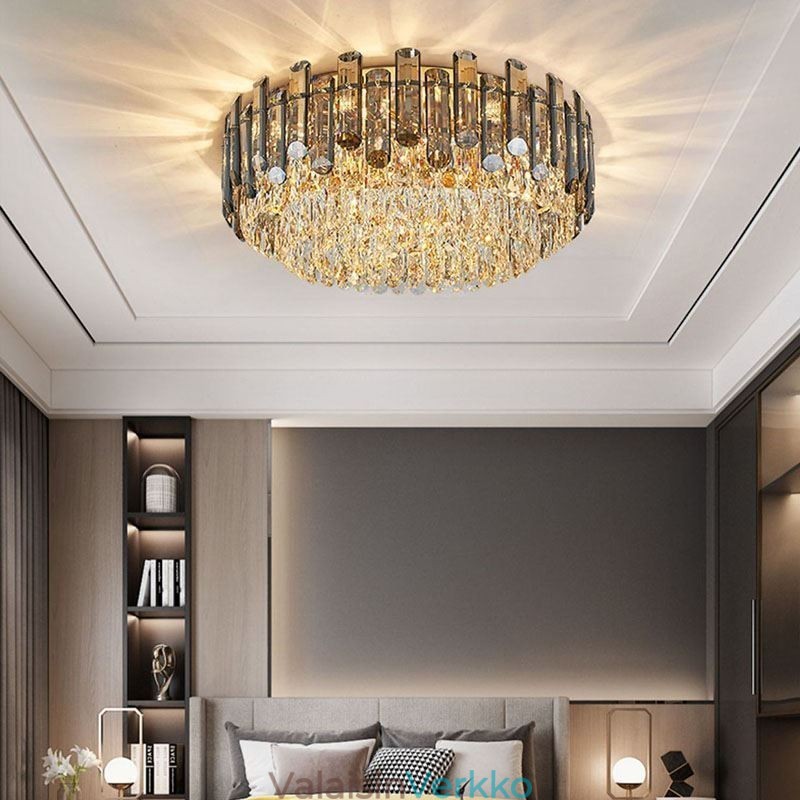 Crystal Ceiling Light Yksinkertainen moderni pyöreä upotettava koristevalo