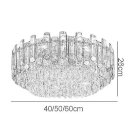 Crystal Ceiling Light Yksinkertainen moderni pyöreä upotettava koristevalo