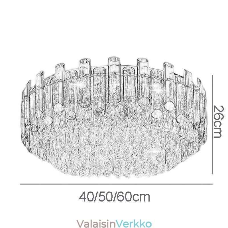 Crystal Ceiling Light Yksinkertainen moderni pyöreä upotettava koristevalo